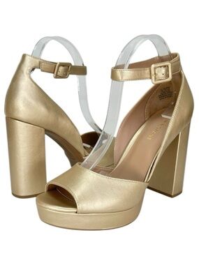 Sun + Stone Reemaa Gold Womens Platform Heels Size 10M